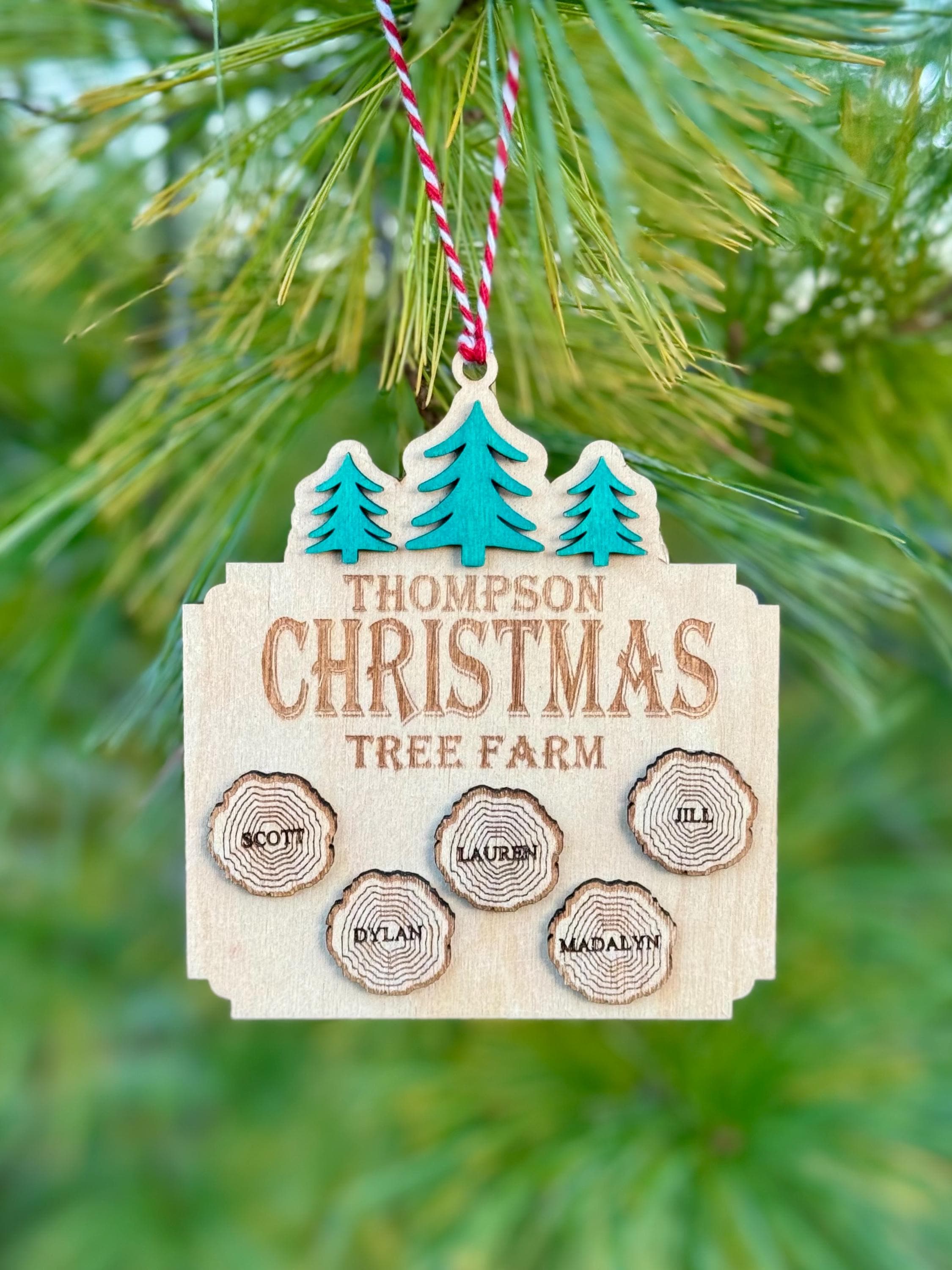 Personalized Family Wood Christmas Ornament | Custom Ornament | Christmas Gift | Keepsake | Holiday Decor | Stocking Tag | Memorabilia