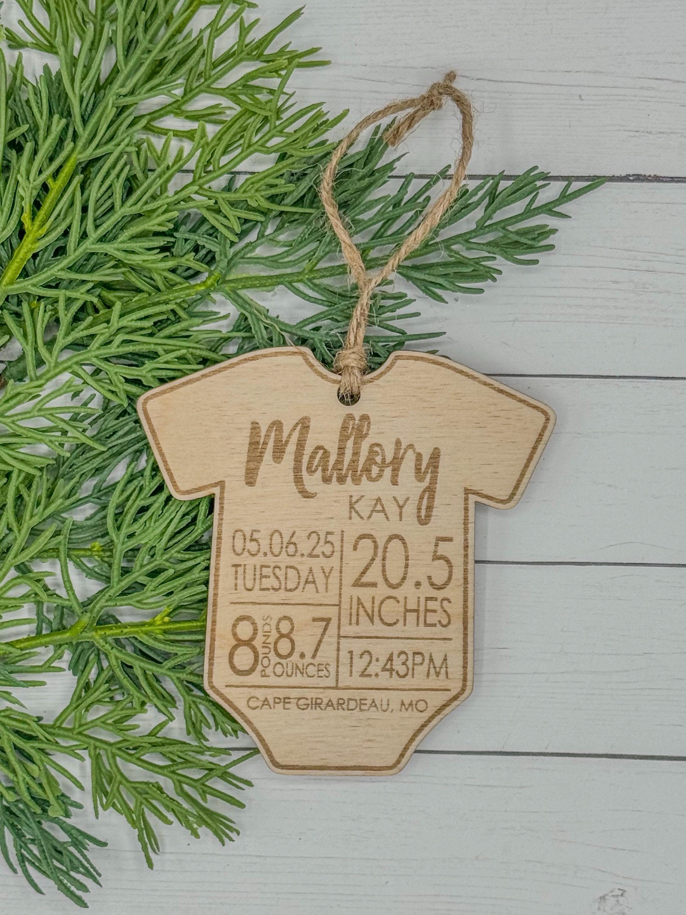Personalized Baby’s First Christmas Ornament | Custom Ornament | Gift | Keepsake | Holiday Decor | Stocking Tag | Birth Stats | Hospital