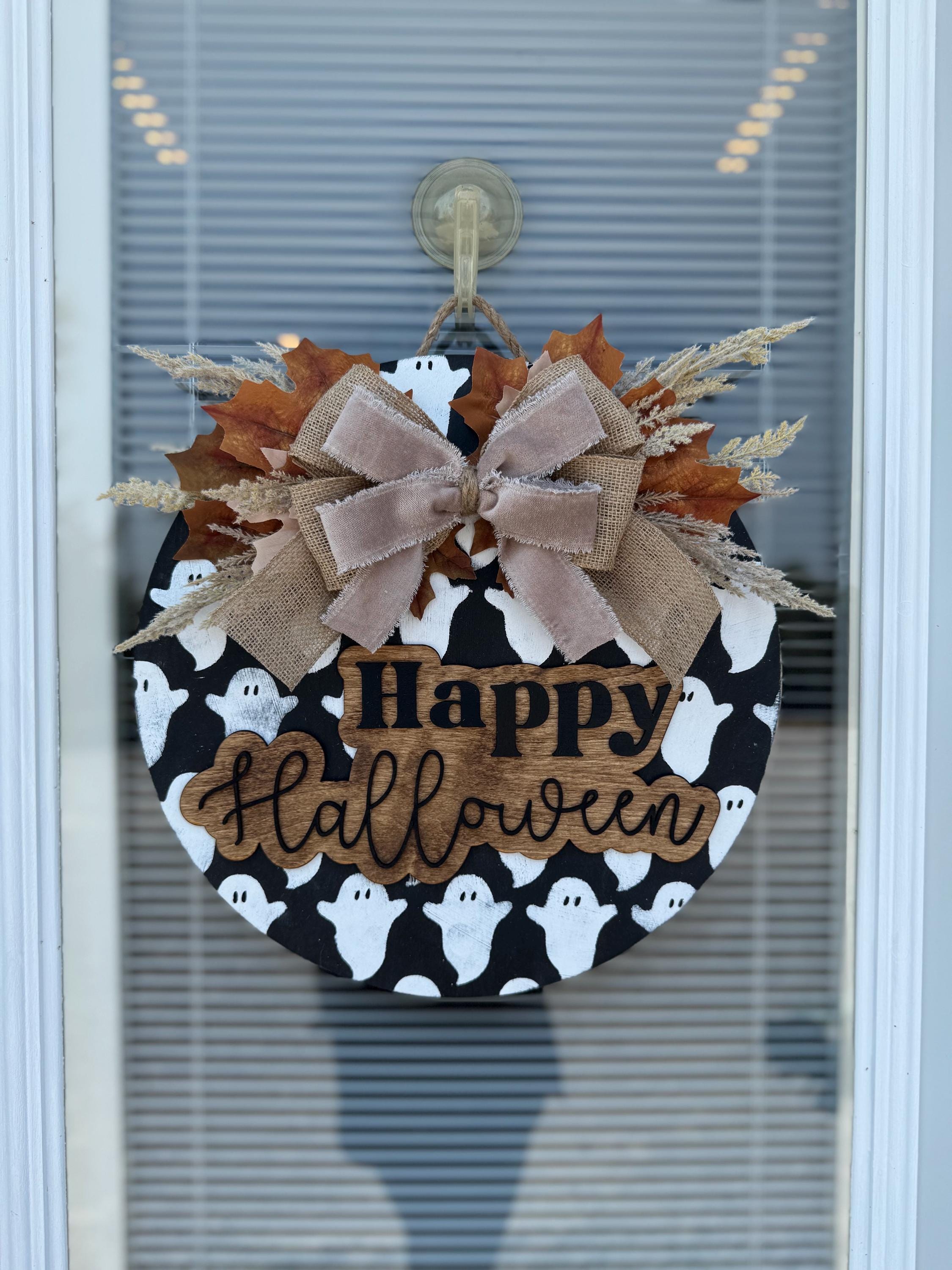 Happy Halloween Porch Set | Decor | Ghosts | Door Hanger | Porch Leaner | Fall Decorations | Boho | Custom Sign | October 31st | Porch