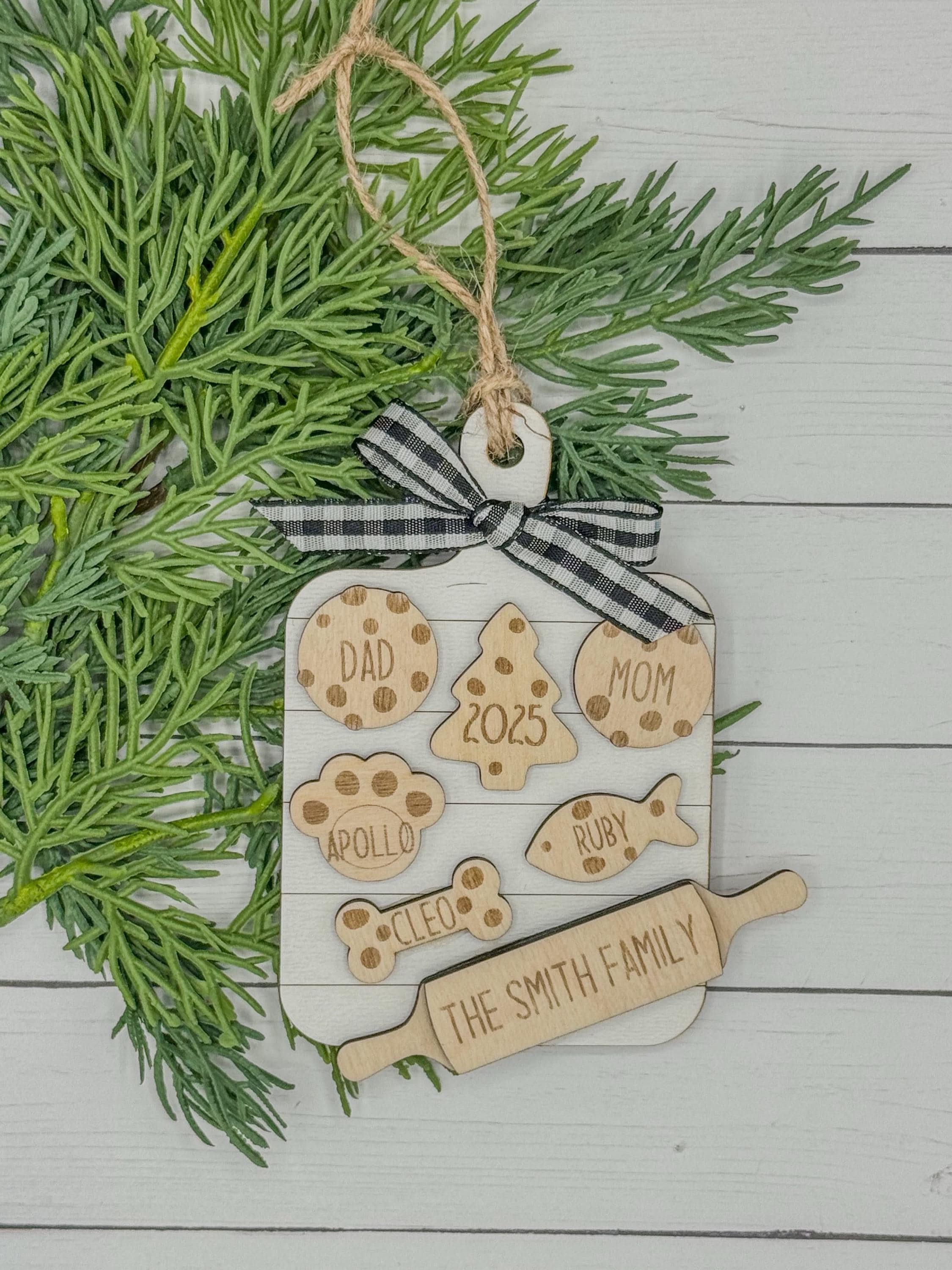 Personalized Family Wood Christmas Ornament | Custom Ornament | Christmas Gift | Keepsake | Holiday Decor | Stocking Tag | Memorabilia