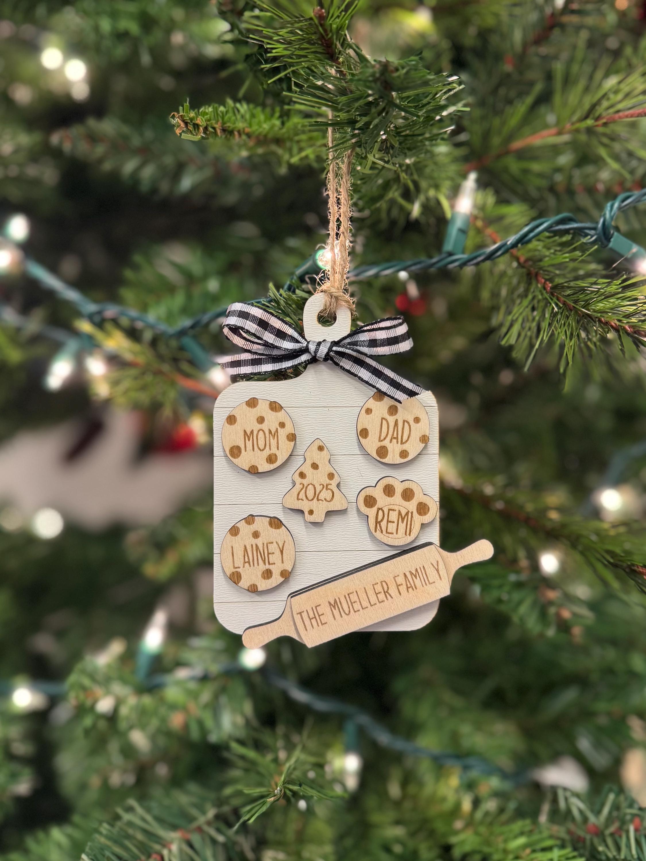 Personalized Family Wood Christmas Ornament | Custom Ornament | Christmas Gift | Keepsake | Holiday Decor | Stocking Tag | Memorabilia