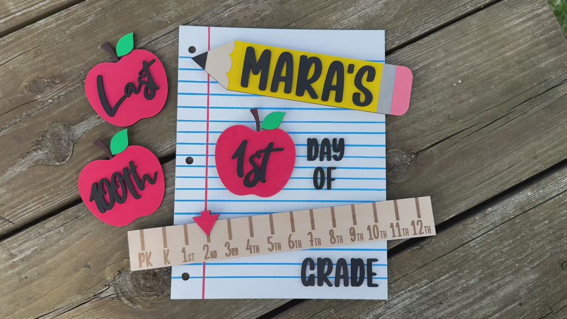 Interchangeable Back to School Sign - First day of, 100th day of, last day of